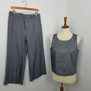 Banana Republic Gray Linen Blend Pant and Top Set